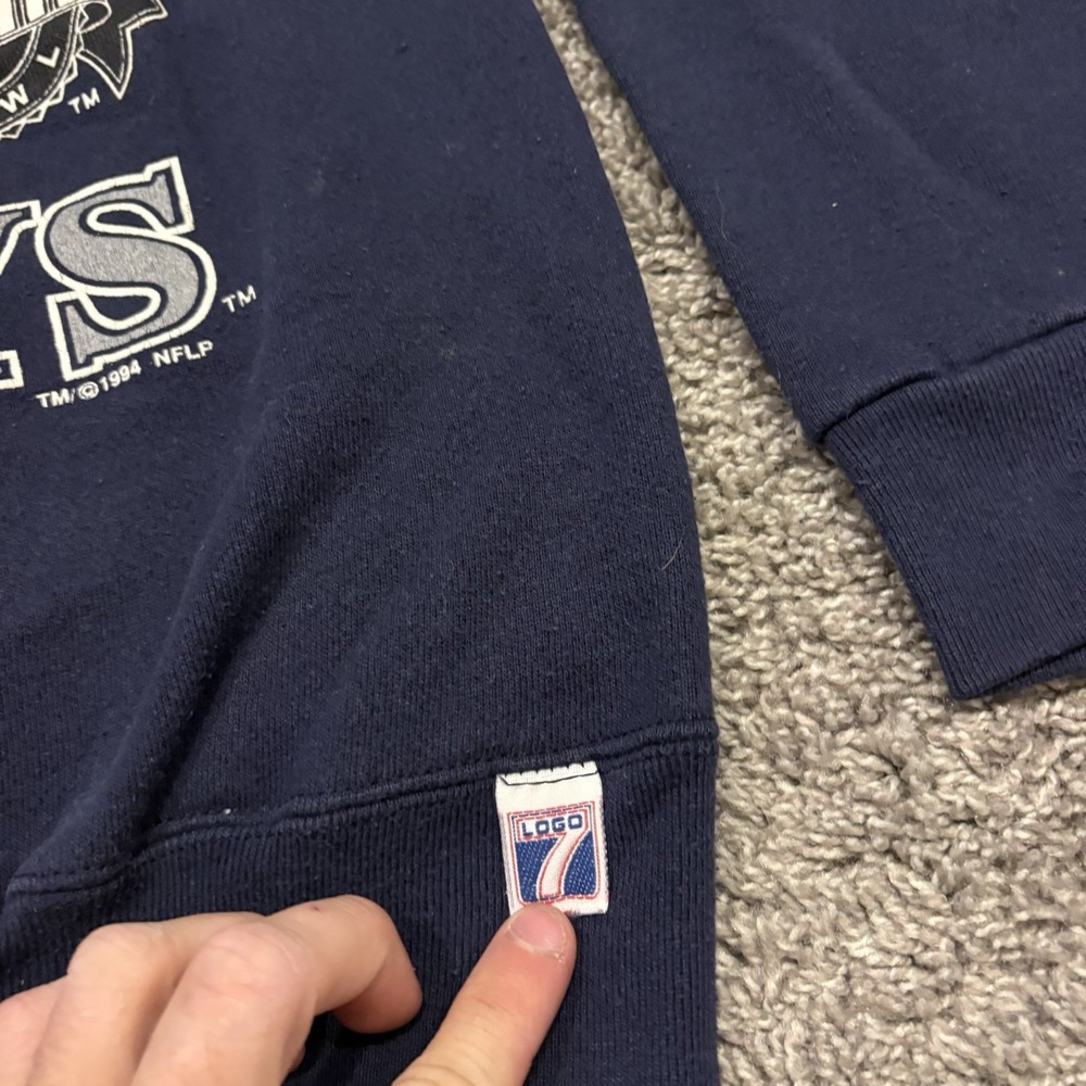 1994 Super Bowl Champions Back To Back Dallas Cowboys Sweatshirt NFL Logo 7 Larg - Picture 4 of 14